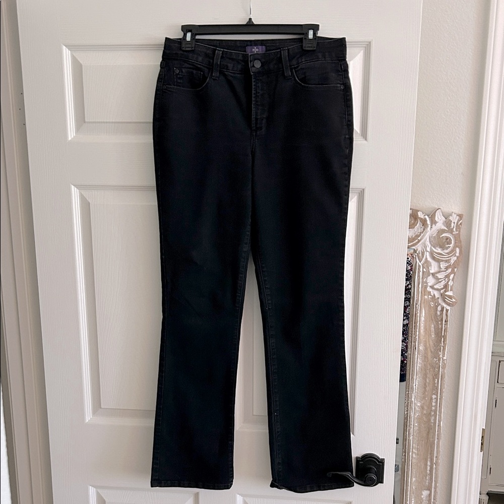 NYDJ Black Flare Bootcut Denim Jeans size 10. Inseam 31.